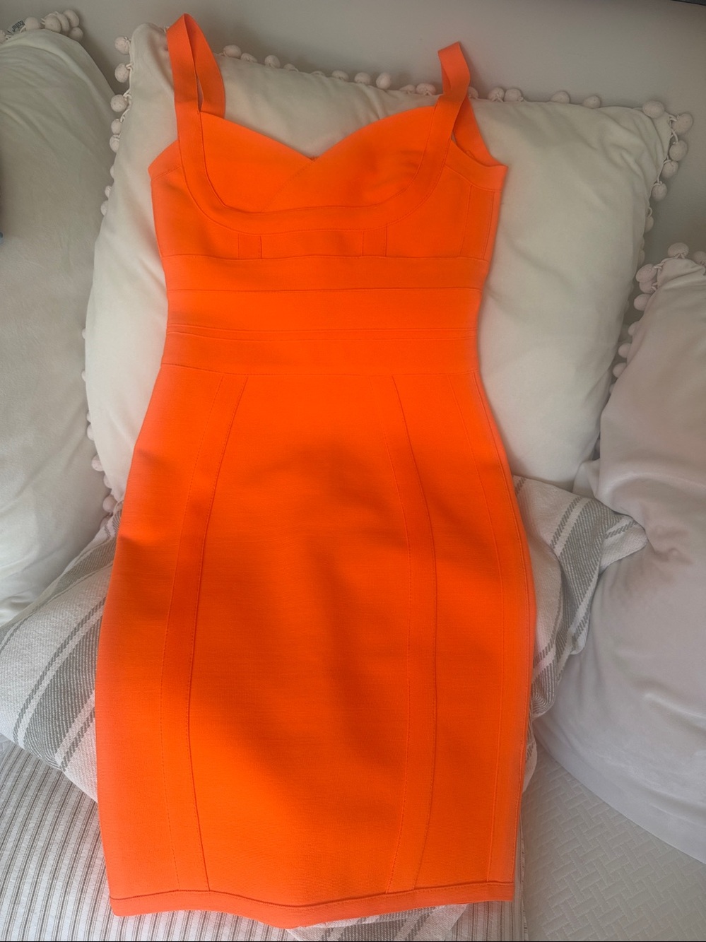 Orange Bandage Strappy Bodycon Mini Dress